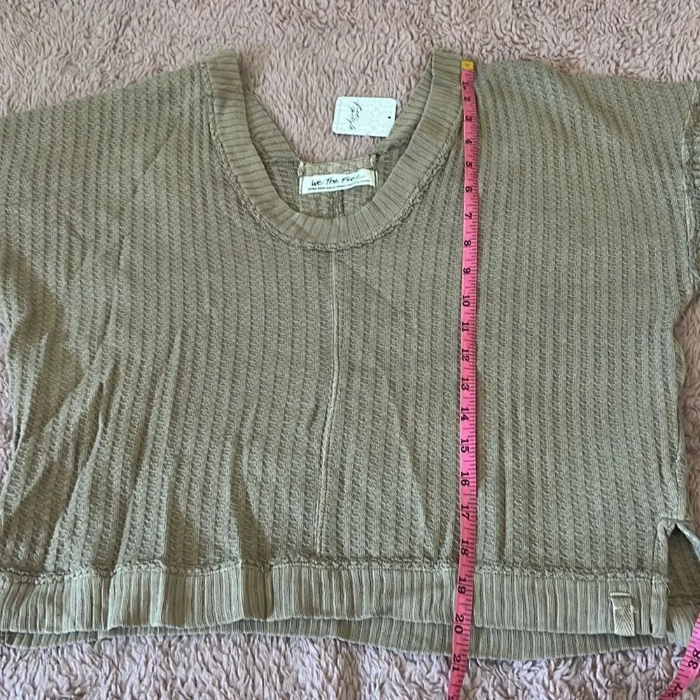 NWT Free People New Magic Thermal Tee shirt beige XS